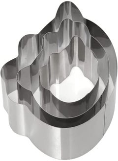 Stainless Steel Cat Shaped Cake Mold Set With Multi Different 3 Sizes 25, 20 And 15 Cm - Silver
