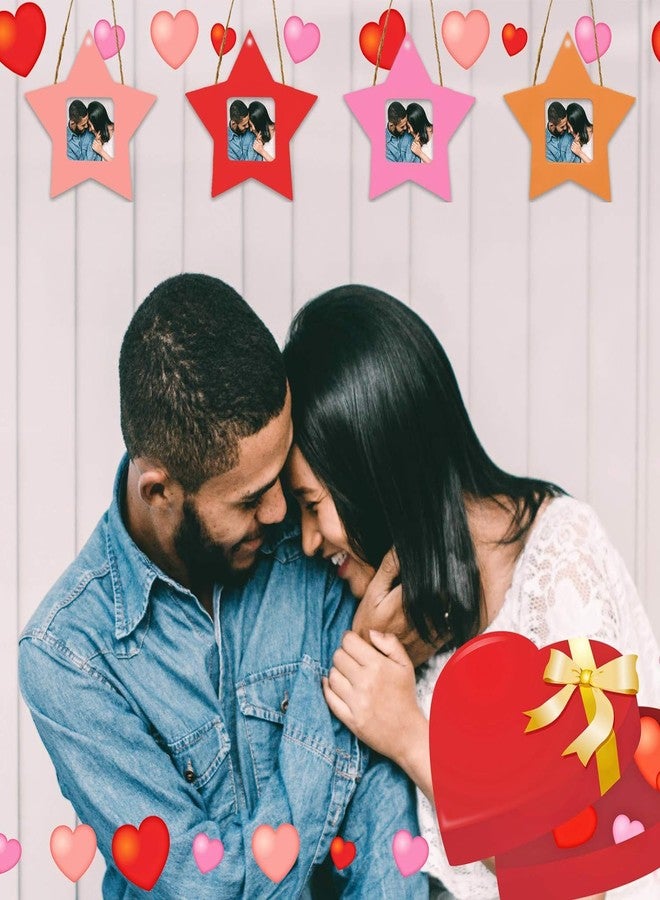 HIPIHOM 10Pcs Christmas Picture Frame Ornaments Star Wood Photo Ornaments for Christmas Tree Stockings Decorations, Crafts, DIY, Home Decoration - Image 5