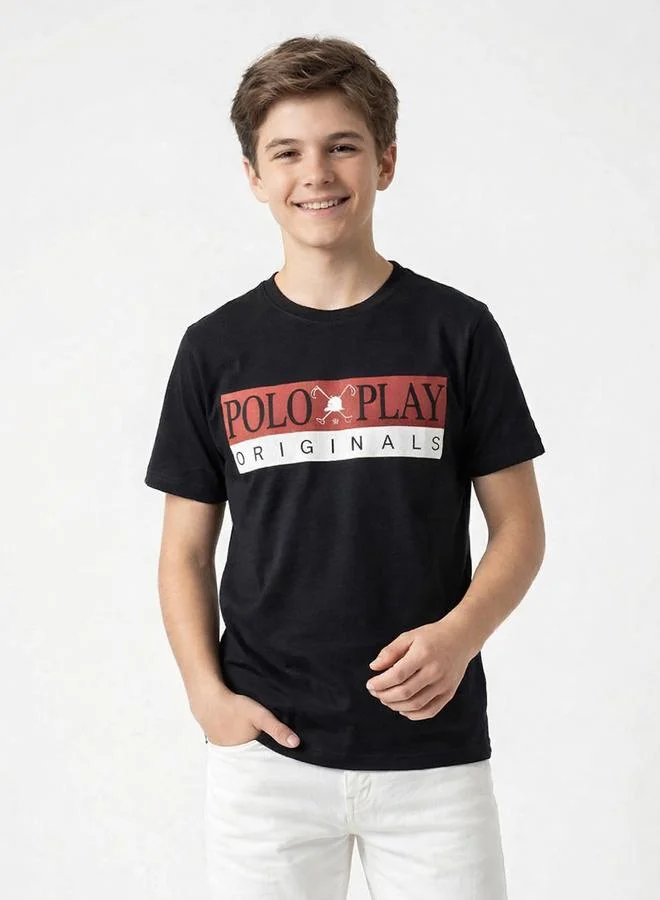 Polo Play Teen Boys Graphic Logo Crew Neck T-Shirt