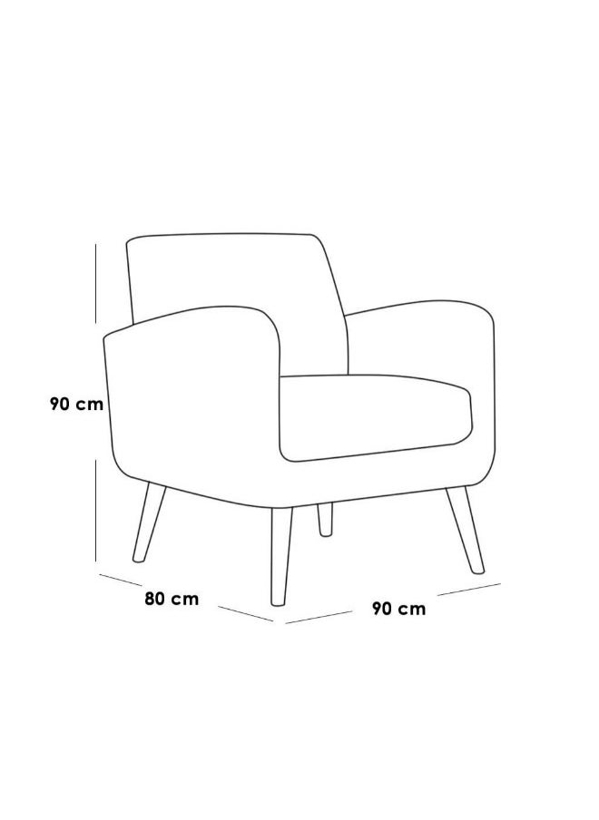 ماركة غير محددة - كرسي ازرق من المخمل من مورا - Image 1