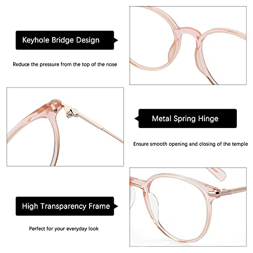 ZENOTTIC Round Optical Glasses Transparent Frame Clear Lens Eyewear Non-prescription Eyeglasses for Women - Image 5