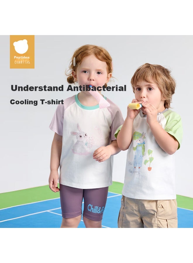 Beptides Beipeisi Children's Short Sleeve T-shirt New Summer Boys' Pure Cotton Antibacterial Bottoming Shirt Girls' Summer Top - Image 3