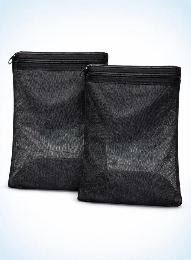 VAYINATO 2 Pcs (3 to 5 kg) Reusable Aquarium Filter Media Net Bags - Large Size Heavy-Duty Black Mesh with Strong Zipper | Washable & Reusable | for Freshwater & Saltwater Fish Tanks - Image 1