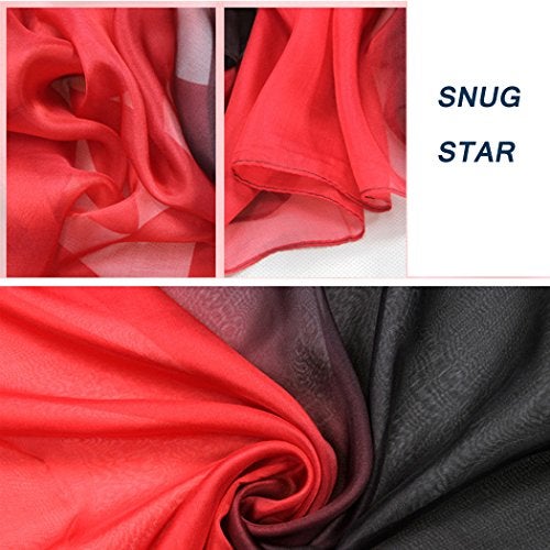 SNUG STAR Cotton Silk Scarf Elegant Soft Wraps Color Shade Scarves for Women (Red) - Image 3