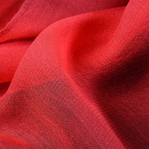 SNUG STAR Cotton Silk Scarf Elegant Soft Wraps Color Shade Scarves for Women (Red) - Image 4
