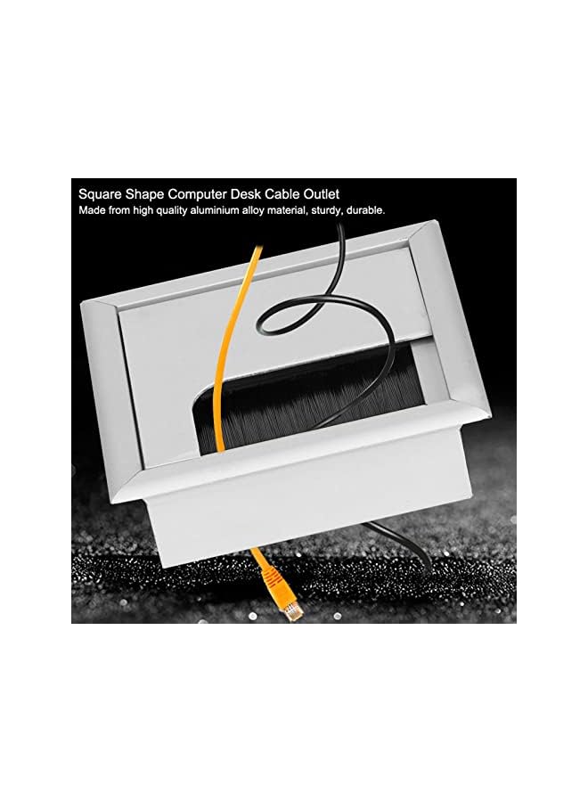 PROMASS غطاء فتحة سلك برومس، غطاء فتحة كابل مربع لمكتب، غطاء كابل سلكي من الألمنيوم لمكتب (S) - Image 5