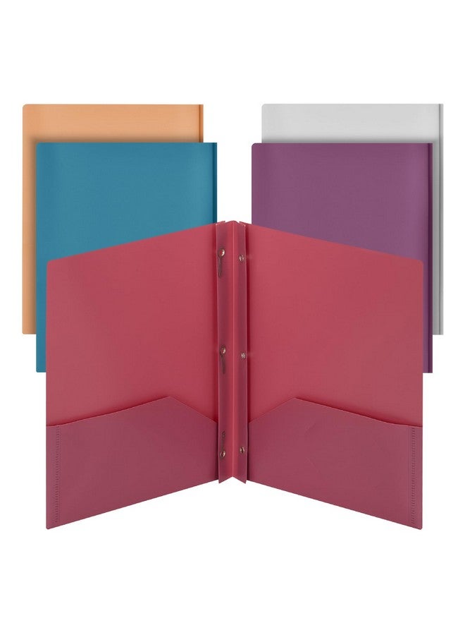 مستر. بين - مجلدات بلاستيكية مع جيوب وشوكة، عبوة من 5 قطع، ألوان متنوعة، مجلدات جيب، مجلدات مع شوكة، مجلدات ملفات مع مثبتات، مجلد ذو جيبين، مجلد مع جيوب، مجلد ذو جيبين - Image 1