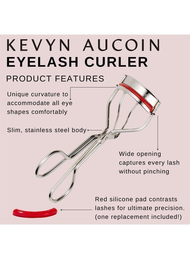 Kevyn Aucoin مكبس الرموش: سهل الاستخدام. تأثير تجعيد رموش يدوم طويلاً. فتح واسع. مصنوع من الفولاذ المقاوم للصدأ مع وسادتين حمراء للرموش. أداة محترف للمكياج قبل وبعد تطبيق الماسكارا. - Image 5