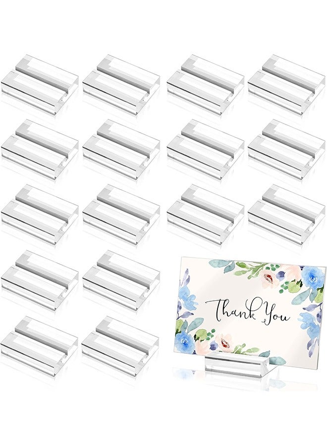 Fanski 16-Piece Acrylic Stand Transparent Position Card Holder, 50*30*10mm Acrylic Sign Holder, Table Number Holder Card Display Stand, Suitable For Postcard Photo Wedding Party Event Office Business Meeting - Image 1