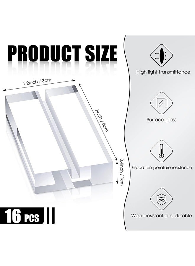 Fanski 16-Piece Acrylic Stand Transparent Position Card Holder, 50*30*10mm Acrylic Sign Holder, Table Number Holder Card Display Stand, Suitable For Postcard Photo Wedding Party Event Office Business Meeting - Image 2