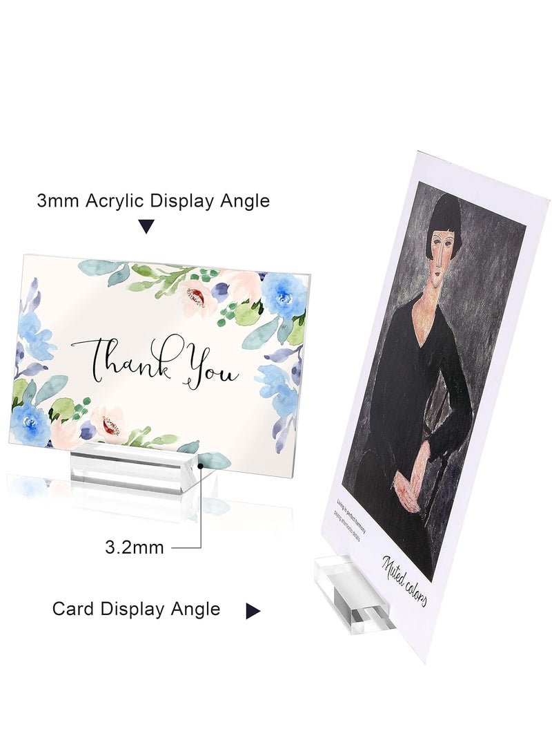 Fanski 16-Piece Acrylic Stand Transparent Position Card Holder, 50*30*10mm Acrylic Sign Holder, Table Number Holder Card Display Stand, Suitable For Postcard Photo Wedding Party Event Office Business Meeting - Image 4