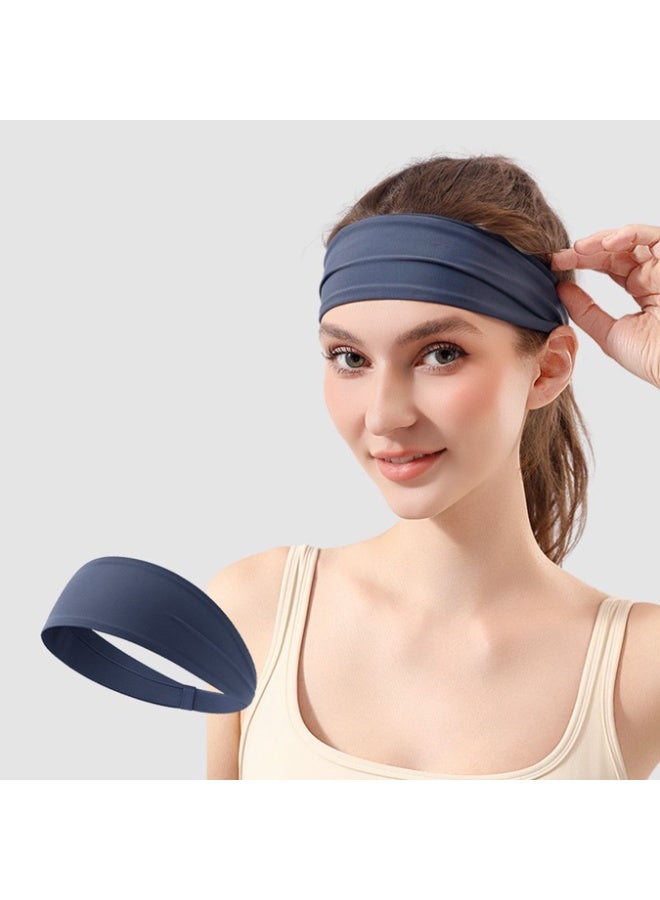 3 Pcs Women’s Wide Sports Sweat Headbands, Non‑Slip High Elastic Moisture Wicking Cooling Workout Sweatbands, Sports Running Sweat Bands for Yoga Running Fitness Travel Working Out, 3‑Color Set (Pink, Dark Blue, Purple) ﻿ - Image 2