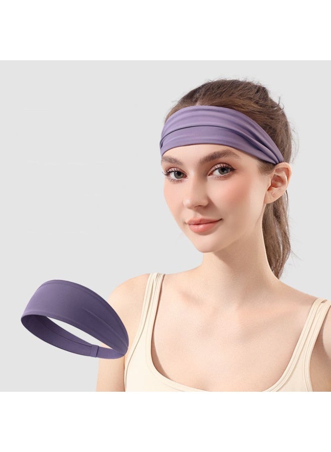 3 Pcs Women’s Wide Sports Sweat Headbands, Non‑Slip High Elastic Moisture Wicking Cooling Workout Sweatbands, Sports Running Sweat Bands for Yoga Running Fitness Travel Working Out, 3‑Color Set (Pink, Dark Blue, Purple) ﻿ - Image 3