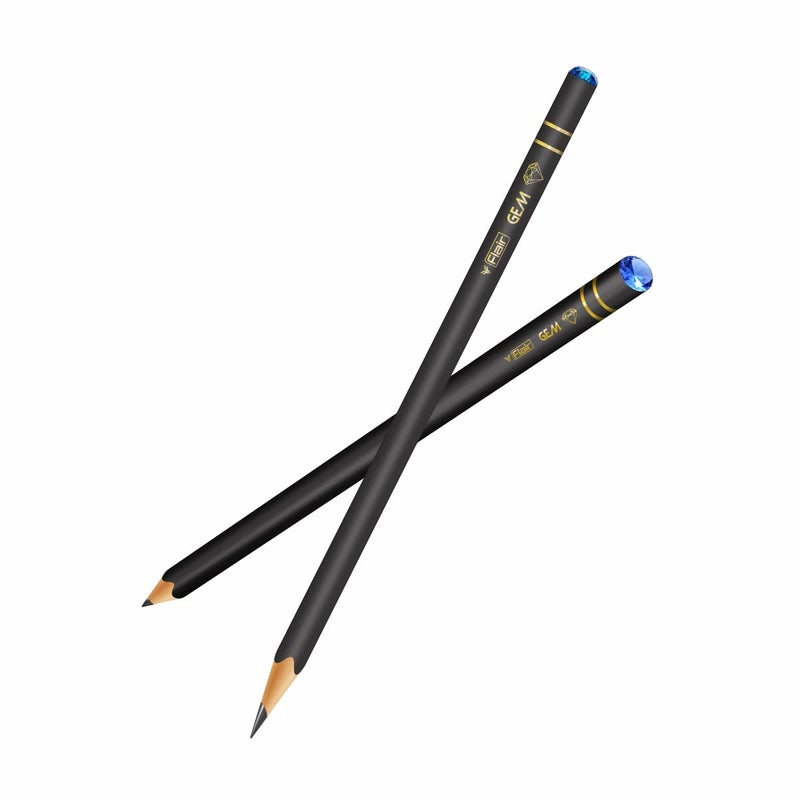 Flair FLAIR Creative Series Gem 2B Graphite Pencil Extra Dark Pencil Black Matte Finish Lightweight with Comfortable Grip Black Box Pack of 10 Pencils - Image 3