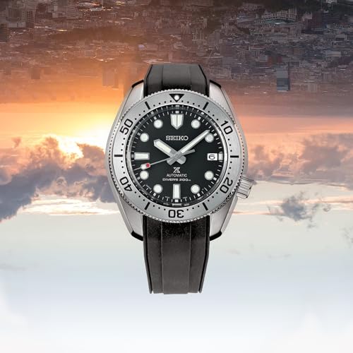 INO Design StrapXPro(SBX1A) Watch Band 20mm Rubber Curved End Dive Watch Strap Replacement for Seiko Prospex MM200/ MM200GMT Automatic Diver's watches SPB187, SPB299, SPB381, etc. (Balck with Silver Clasp) - Image 4