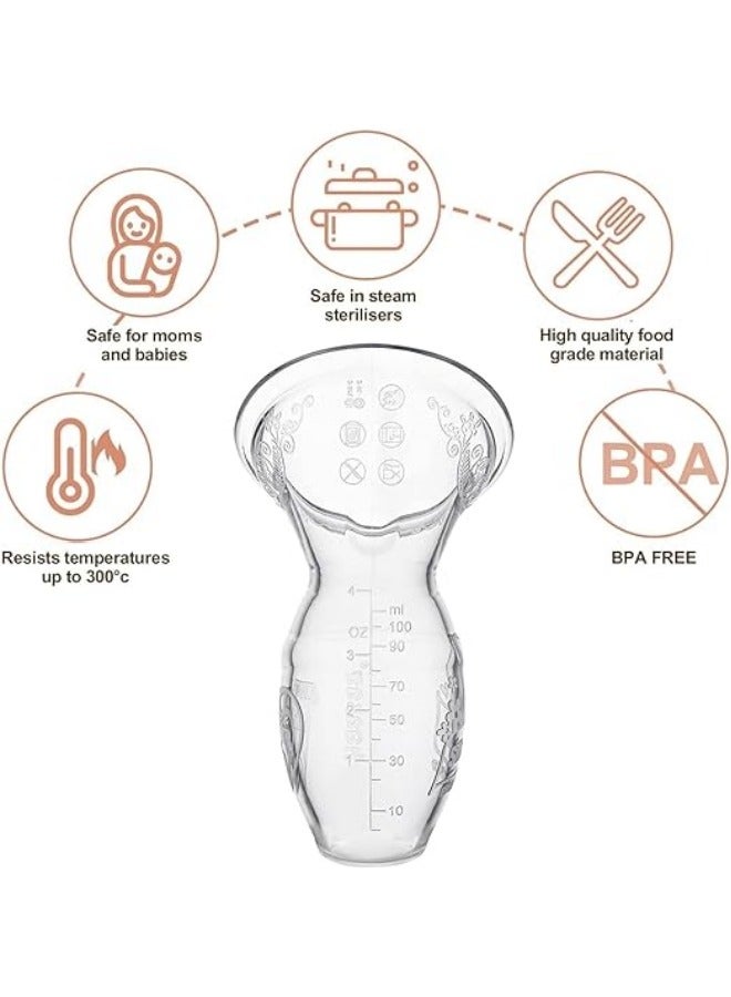 Silicone Breastfeeding Manual Breast Pump Milk Pump 100% Food Grade Silicone BPA PVC and Phthalate Free, Clear - Image 2