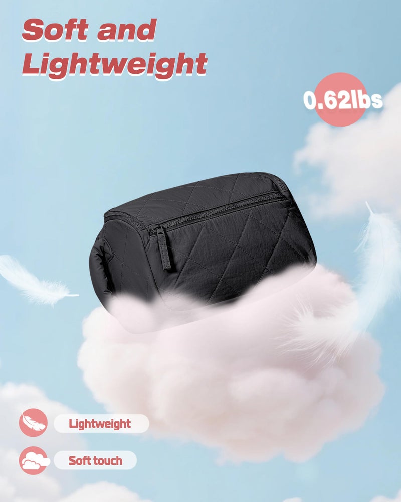 Marscamd Travel Toiletry Bag for Women, Water Resistant Makeup Organizer with Wide-Open Design for Toiletries and Cosmetics, Black (Bag Only) - Image 5