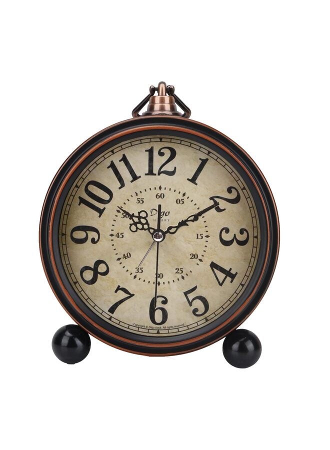 Antique Retro Analog Alarm Clock for Room Decor, Silent Elegant Bedside Desk Table Gift Clock - Image 1