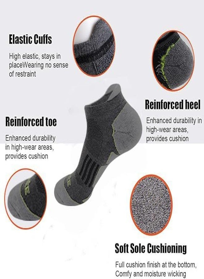 JOYNÉE 6 Pairs Mens Ankle Running Socks Men Low Cut Athletic Socks with Cushion - Image 4
