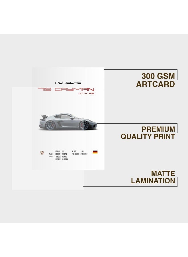 CodersParadise Porsche 718 Cayman Wall Poster Frame - Image 2