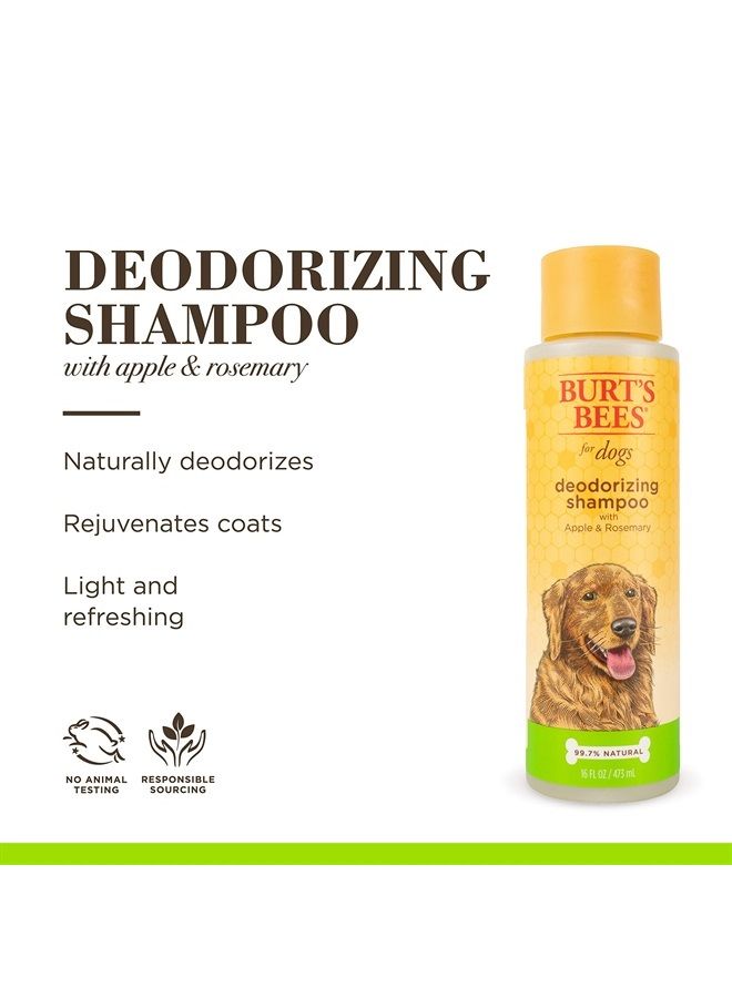 Burt's Bees for Pets Natural Deodorizing Dog Shampoo with Apple & Rosemary | Dog Shampoo For Odors | Cruelty Free, Sulfate & Paraben Free, pH Balanced for Dogs - Made in USA, 16 Oz