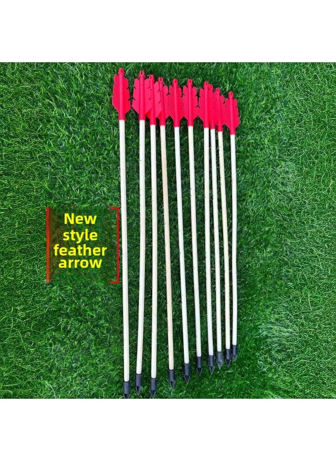 Cast Pot Cast Arrow Antique Game Props Cast Pot Chinese Wedding Rubber Soft Arrow-Color:1 46cm Round Head Red Feather Arrow  - Image 4