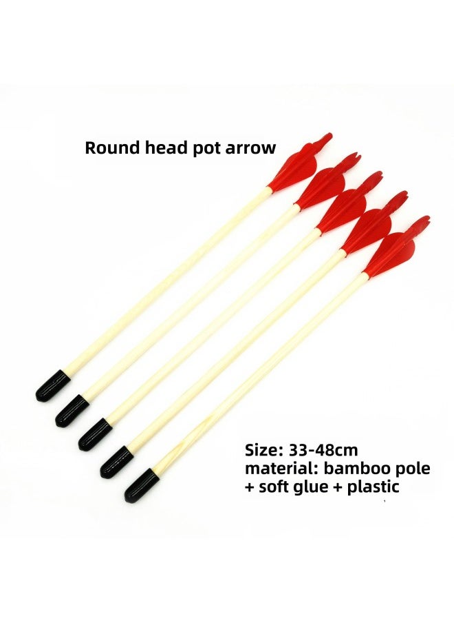 Cast Pot Cast Arrow Antique Game Props Cast Pot Chinese Wedding Rubber Soft Arrow-Color:1 46cm Round Head Red Feather Arrow  - Image 1