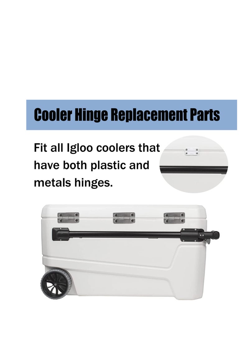 Excefore 4 Pack Heavy Duty Stainless Steel Hinges, High Strength Cooler Replacement Parts, Cooler Hinges with Screws for Igloo Ice Chests  - Image 2
