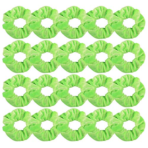 Didder 20 Pcs Hair Scrunchies Solid color Soft Scrunchies Hair Ties Green Velvet Scrunchy Elastics Bobbles Ropes Scrunchie Hair Bands for Women Girls - Image 1
