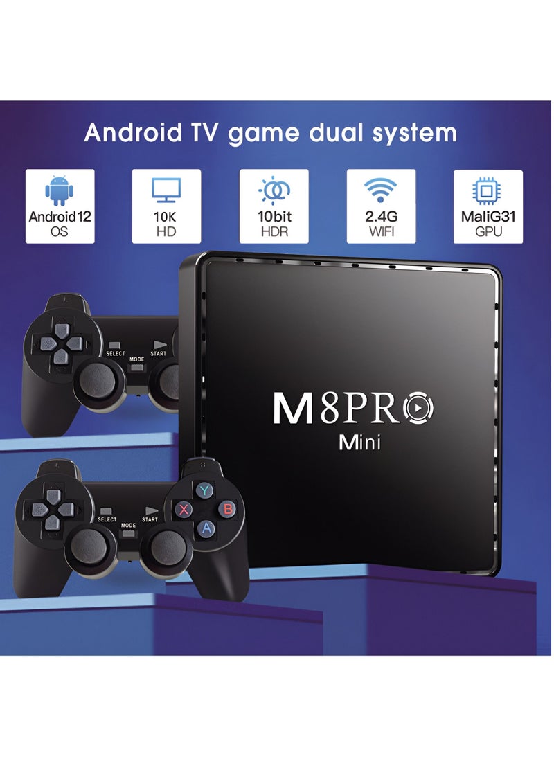 BORTONY - Retro Game Console M8 Pro Mini HD Game Box 64G Built In 10000 Games for PS1 SFC Wireless Gamepad Console for Android 12.1 TV Box - Image 1