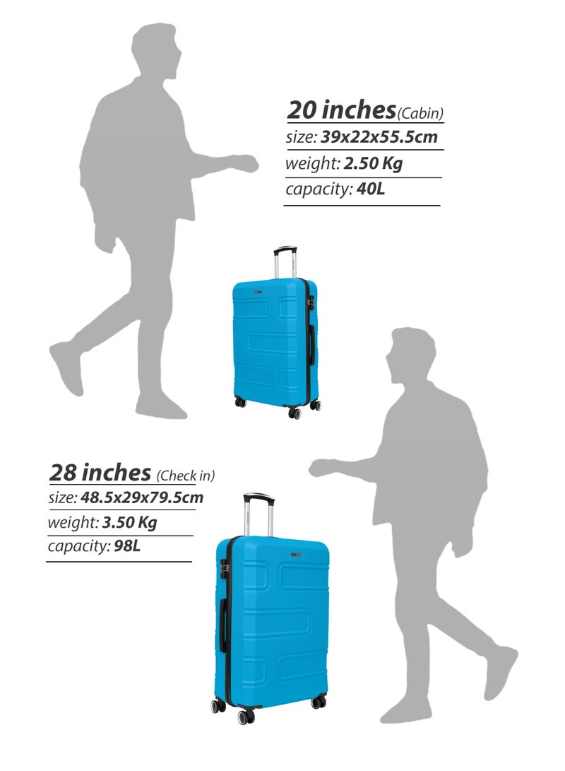 PARAJOHN حقيبة سفر بعجلات قابلة للسحب مقاس 20 بوصة، خفيفة الوزن مع عجلات دوارة 360°، حقيبة سفر متينة للقمرة والأمتعة اليدوية - زرقاء - Image 5