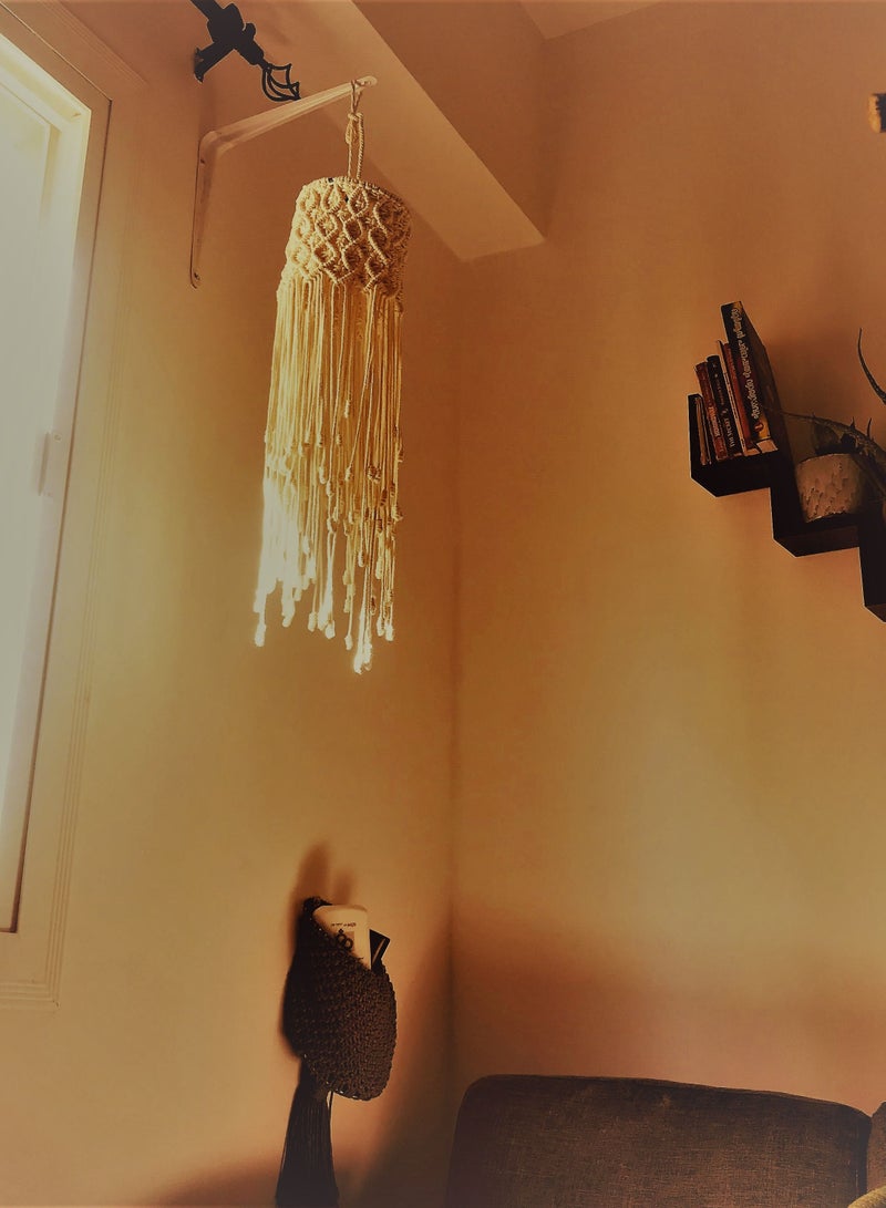 macrame sanu handmade Macrame hanging  lamp - Image 1