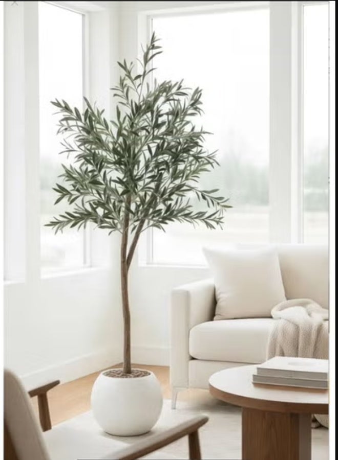 Al-Rawasem House A fruitful olive tree with a large, attractive female pot. Enjoy more elegance with sizes 180cm, 150cm, 220cm, and 100cm. - Image 2