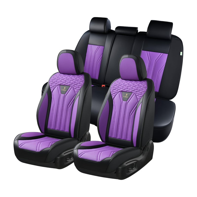 FLORICH Automotive Seat Covers, Seat Covers Full Set, Car Seat Protectors 5 Seats, Purple & Black Automotive Seat Covers Fit for Most Cars Trucks - Image 1