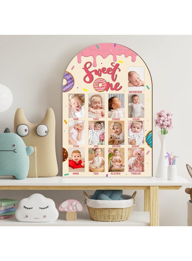 R HORSE إطار صور R HORSE لسنة الأولى، زينة حفلة عيد الميلاد 3D الحلوة، إطار صور السنة الأولى للطفل عرض معالم 12 شهرًا لوح خشبي زينة حضانة عيد الميلاد الأول هدية للصبي أو الفتاة - Image 3
