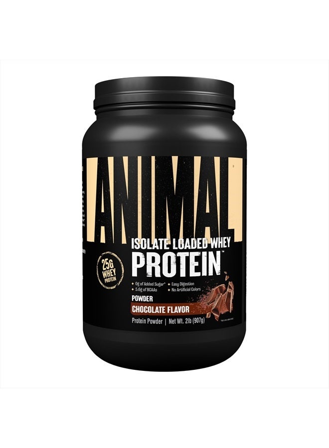 ANIMAL Whey Isolate Protein Powder - Loaded for Pre & Post Workout Muscle Builder and Recovery with Digestive Enzymes for Men & Women - 25g Protein, Great Taste, Low Sugar - Chocolate 2lbs - Image 1