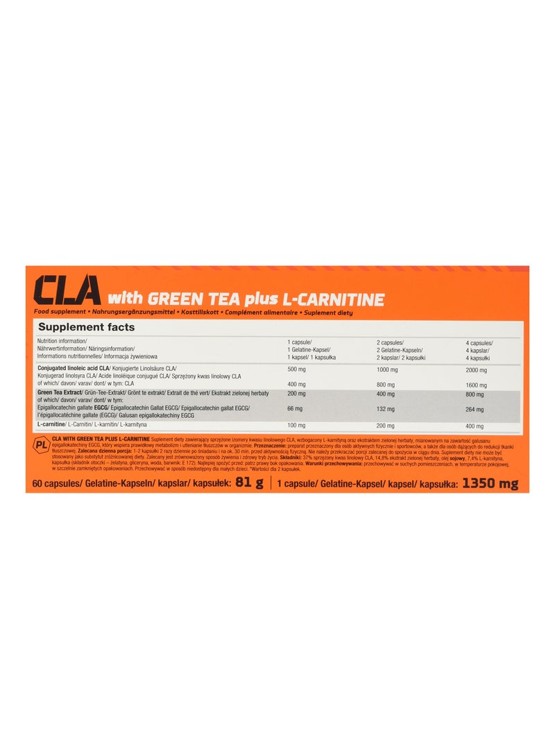 Olimp Cla With Green Tea Plus L-Carnitine, 60 Capsules  - Image 2