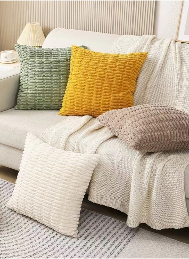 Kutis 4-Piece Decorative Cushion Cover Pillow Cases Corduroy Multicolor 45x45 Centimeter  - Image 2