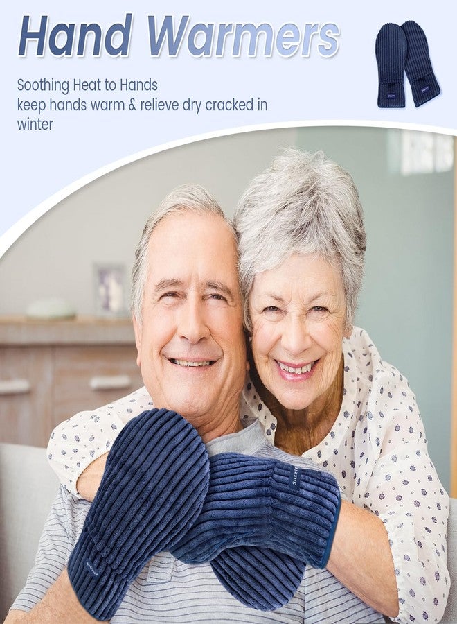 SUZZIPAD Heated Gloves for Arthritis Hands - Flaxseed Fill - Blue - Standard Glove Shape - Image 4