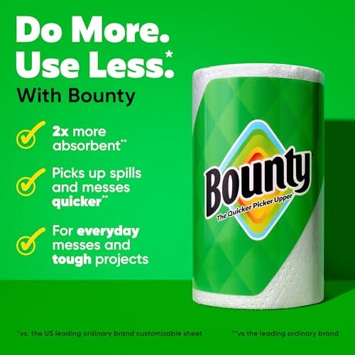 Bounty Select-A-Size Paper Towels, White, 2 Mega Rolls = 8 Regular Rolls - Image 2
