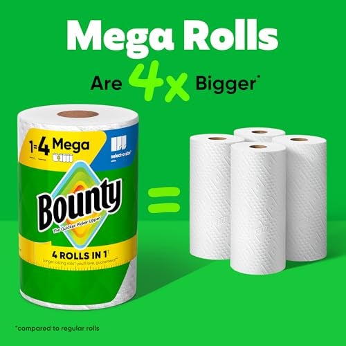 Bounty Select-A-Size Paper Towels, White, 2 Mega Rolls = 8 Regular Rolls - Image 3
