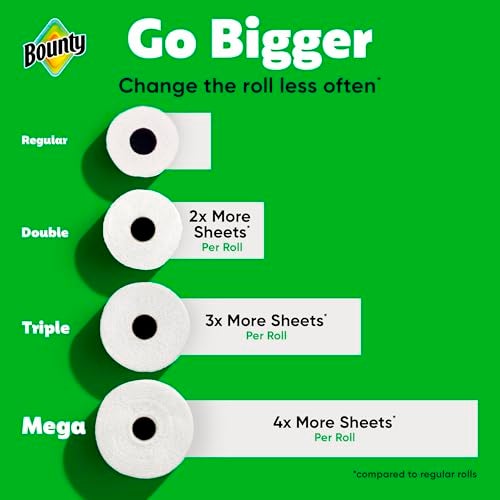 Bounty Select-A-Size Paper Towels, White, 2 Mega Rolls = 8 Regular Rolls - Image 4