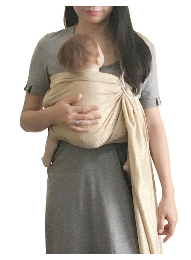Vlokup Baby Water Ring Sling Carrier | Lightweight Breathable Mesh Baby Wrap for Infant, Newborn, Kids and Toddlers | Perfect for Summer, Swimming, Pool, Beach | Great for Dad Too Champagne - Image 1