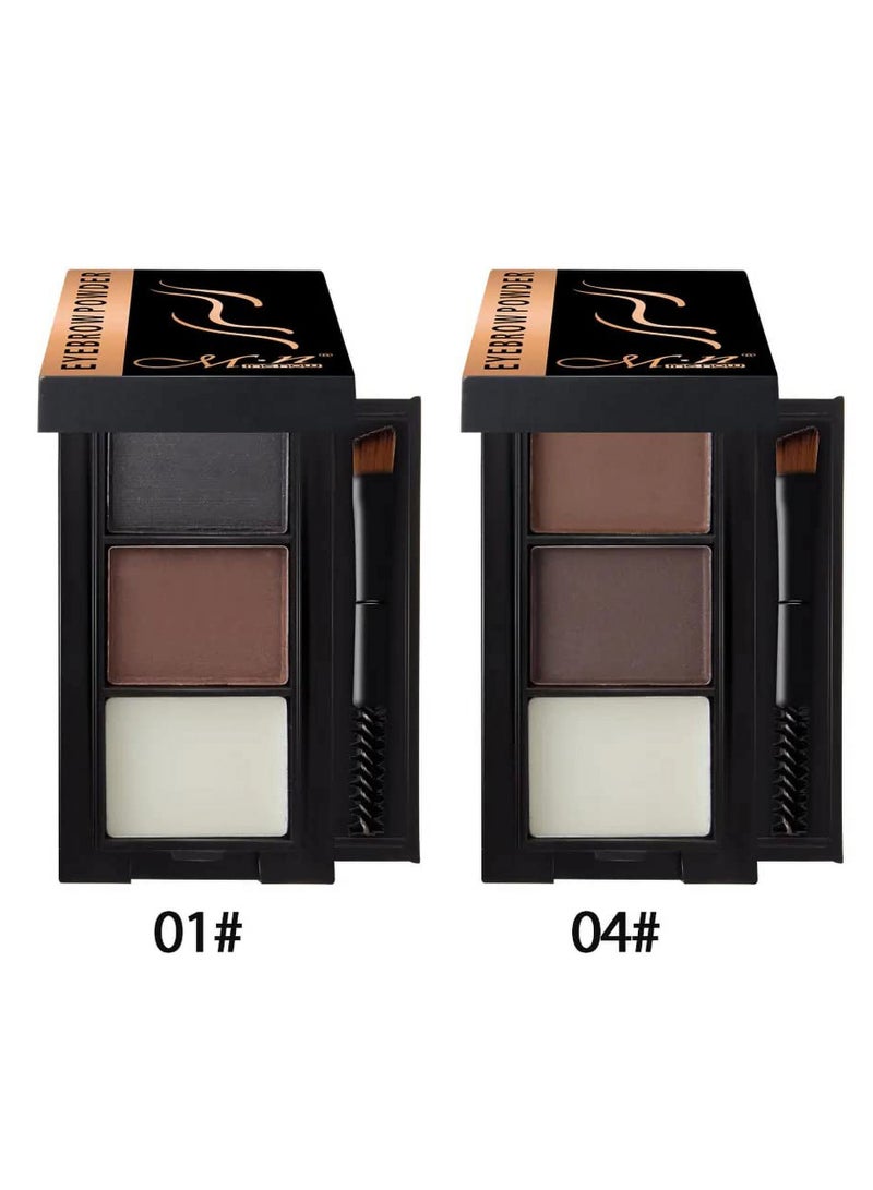 مي ناو بودرة حواجب مع شمع وفرشاة من مي ناو، بودرة حواجب احترافية متعددة الألوان تدوم طويلاً ومقاومة للماء - 04 - Image 4