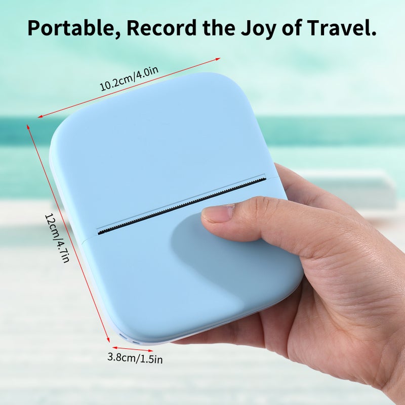 X1 Portable Mini Pocket Printer 80mm BT Wireless Thermal Photo Printer 300dpi Picture Memo Notes Lists Journal Receipt Paper Printer Sticker Inkless Printing Compatible with Android iOS for Home Office School Travel - Image 3