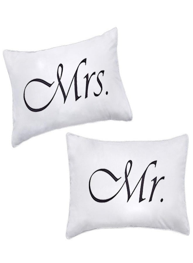 DasyFly 2PCS Mr and Mrs Pillow Cases,His and Hers Couples Pillowcases,Romantic Anniversary Engagement Christmas Wedding Gifts for The Couple,Bride Shower Gifts Ideas - Image 1