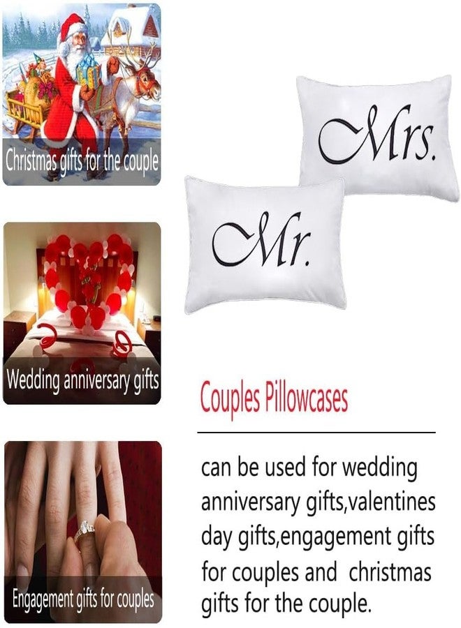 DasyFly 2PCS Mr and Mrs Pillow Cases,His and Hers Couples Pillowcases,Romantic Anniversary Engagement Christmas Wedding Gifts for The Couple,Bride Shower Gifts Ideas - Image 4