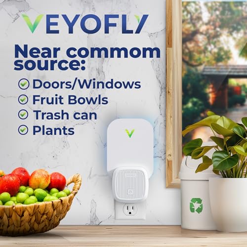 VEYOFLY Fly Trap Indoor, Fruit Fly Traps for Indoors, (4 Device + 12 Refills) Gnat Traps for House Indoor, Fly Catcher Indoor, Plug in Light Flying Insect Trap, Bug Light Killer, Fly Trap - Image 3