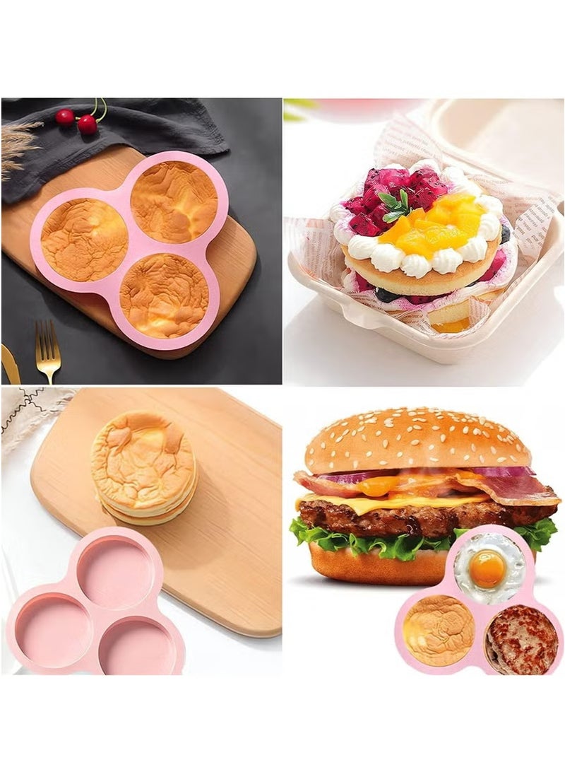 Mmmon 2Pcs Reusable Air Fryer Pan with Oil Brush, Non-Stick Air Fryer Egg Mold for Baking Hamburger Muffin Sandwiches - Image 2