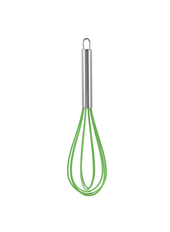 Manual Stainless Steel Silicone Egg Beater Cake Cream Whisk Handheld Mixer Baking Tool Stirring Tool Kitchen Utensils-Color:12 Inch Dark Green - Image 1